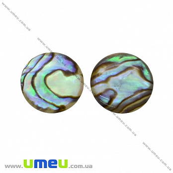 Кабошон нат. камінь Перламутр, Круглий, 15 мм (KAB-012670)