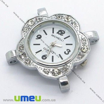 Часы для браслетов, Серебро, 32х32 мм, 1 шт (CLC-003998)