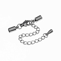 Замок-карабин из нерж. ст. с колпачками 8,5х4 мм, Темное серебро (STL-055754)