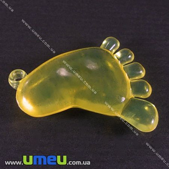 [Архів] Підвіска пластикова Ніжка, Жовта, 38х32х10 мм (POD-001416)