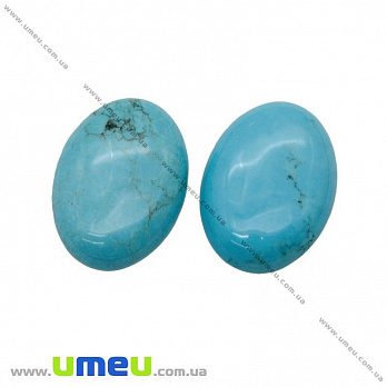 Кабошон нат. камінь Бірюза (син.), Овал, 25х18 мм (KAB-020296)