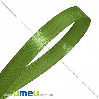 Атласная лента, 12 мм, Зеленая, 1 м (LEN-017119)