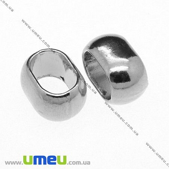 [Архів] Намистина мет. Regaliz, 14х8 мм, Темне срібло (BUS-007686)