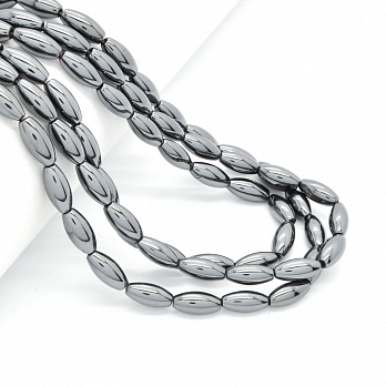 Намистини Гематит, Натур. камінь, 12х6 мм, Рис (BUS-051771)