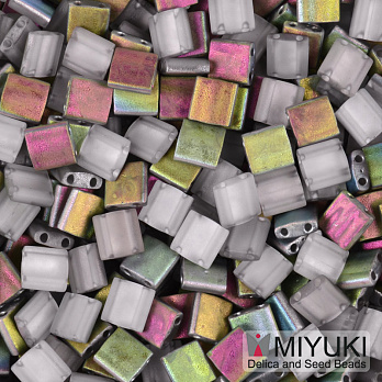 Бисер японский Miyuki TILA №4557, 5х5 мм, Серый АВ двухсторонный матовый (BIS-053230)