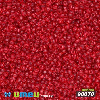 Бісер чеський 15/0, №90070, Червоний, Прозорий (BIS-031266)