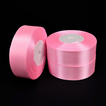 Атласна стрічка, 25 мм, Рожева (LEN-053432)
