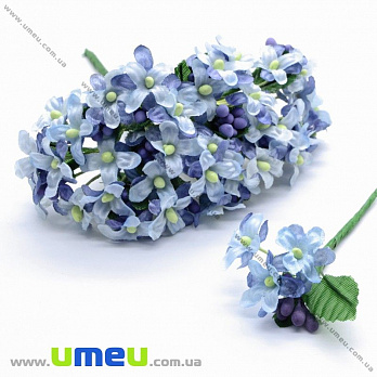 [Архів] Незабудки тканинні з тичинкою, 20 мм, Блакитні (DIF-019826)