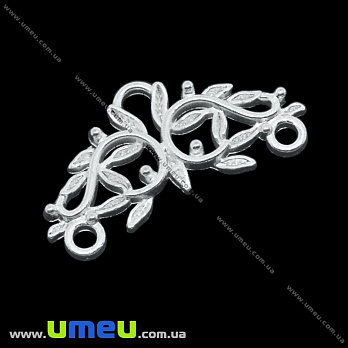 [Архів] Конектор металевий, 28х15 мм, Світле срібло (KON-012073)