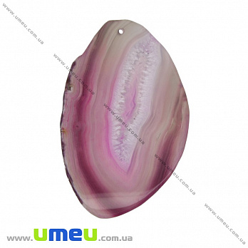 Зріз Агата, Рожевий, 93х59 мм (POD-032528)