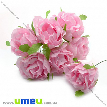 Роза тканевая большая, 40 мм, Розовая, 1 шт (DIF-015039)