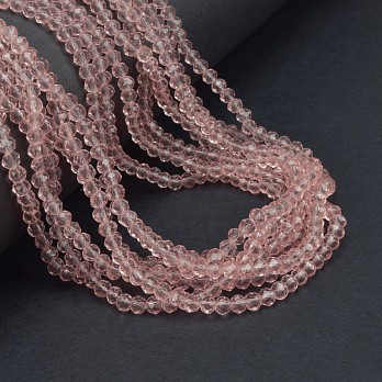 Намистини ронделі, 3,5х3 мм, Пудрово-рожеві (BUS-061263)
