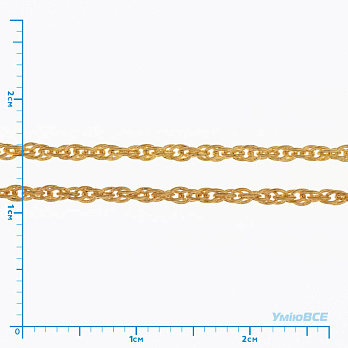 Цепь, Золото, 2х1 мм, 1 м (ZEP-040211)