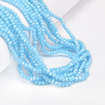 Намистини ронделі, 3х2,5 мм, Блакитні (BUS-061266)