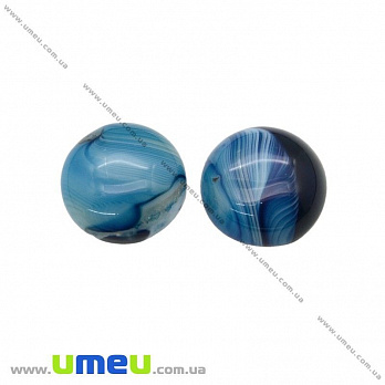 Кабошон нат. камінь Агат синій, Круглий, 18 мм (KAB-020315)
