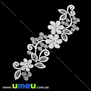 Мереживна вставка Квіти, 29х9 см, Біла (LEN-025005) Мереживна вставка Квіти, 29х9 см, Біла (LEN-025005)