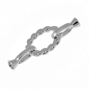 Застёжка, 34х12 мм, Латунь с покрытием Родий (ZAM-060861)