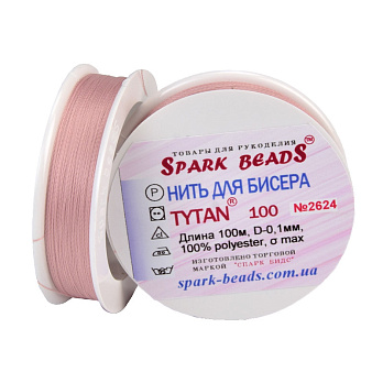 Нить для бисера Титан 100, Пепельно-розовая №2624, 100 м (MUL-061358)