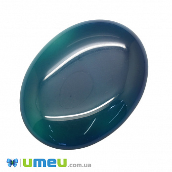 Кабошон нат. камінь Агат синій, Овал, 39,6 х29,3 мм (KAB-050605)