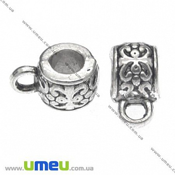 Основа для кулона Бейл, 10х6х7 мм, Античное серебро, 1 шт (OSN-008511)