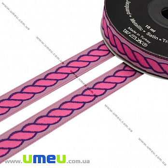 Тесьма Fantastic верёвочка, 14 мм, Розовая, 1 м (LEN-010937)