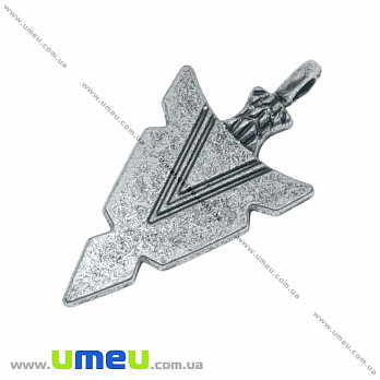 Подвеска металлическая Треугольник, Античное серебро, 30х15 мм, 1 шт (POD-003452)