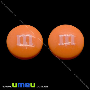 Кабошон из полимерной глины M-M's оранжевый, 14 мм, 1 шт (KAB-011710)