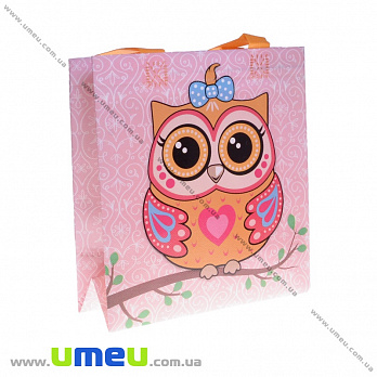 Сумка пластикова Сова, 23х22х11 см, Рожева (UPK-035698)
