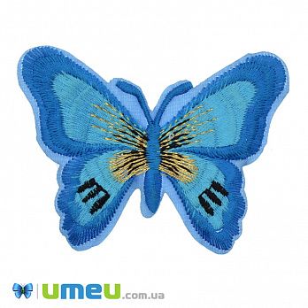 Термоаппликация Бабочка, 7,5х5,5 см, Голубая, 1 шт (APL-042287)