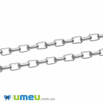 Ланцюг з нержавіючої сталі, Темне срібло, 3,8х2,3 мм (ZEP-046959)