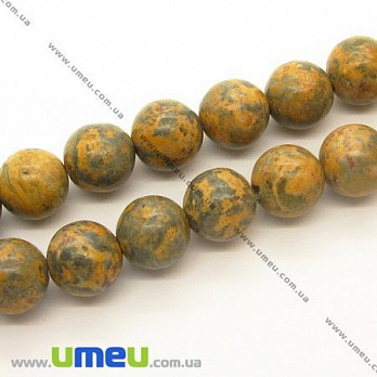 Бусина натуральный камень Яшма леопардовая, 10 мм, Круглая, 1 шт (BUS-006825)