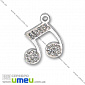 Подвеска из Серебра 925 с кристаллами Swarovski, Нота белая, 24х18 мм (POD-002185)