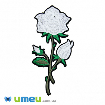 Термоаппликация Роза белая, 16х7 см, 1 шт (APL-038281)