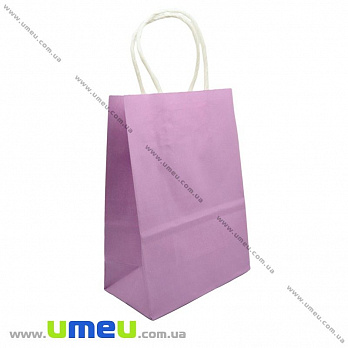 Подарочный пакет из крафт бумаги, 21х15х8 см, Сиреневый, 1 шт (UPK-023608)