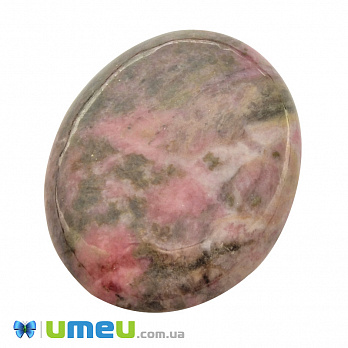Кабошон нат. камінь Родоніт, Овал, 40,4 х30,4 мм (KAB-050548)