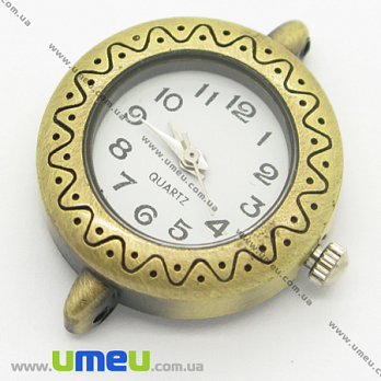 [Архив] Часы для браслетов круглые, Античная бронза, 30х23 мм, 1 шт (CLC-006180)