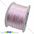 Атласный нейлоновый шнур, 1 мм, Светло-розовый, 1 м (LEN-004014)