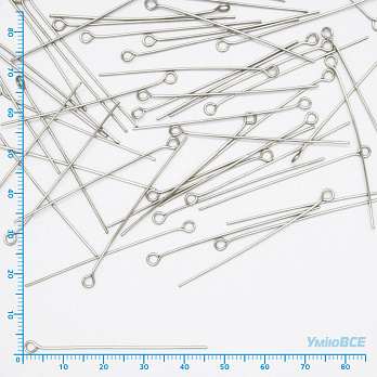 Булавки из нерж. стали, 45 мм, Темное серебро, 1 уп (20 шт) (STL-056222)