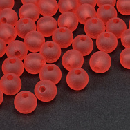 Бусины акриловые матовые, Круглые, 8 мм, Красные (BUS-059751)