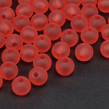 Бусины акриловые матовые, Круглые, 8 мм, Красные (BUS-059751)