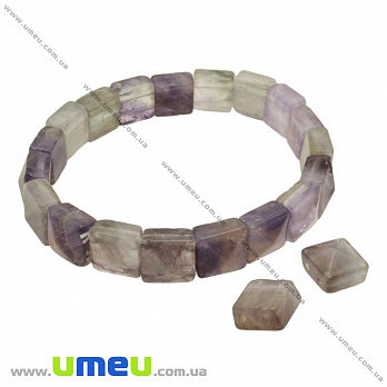 [Архів] Намистина натуральний камінь на два отвори Аметист, 11х11х6 мм (BUS-023795)