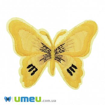 Термоаппликация Бабочка, 7,5х5,5 см, Желтая, 1 шт (APL-042284)