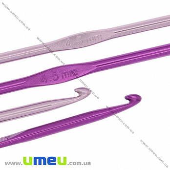 Крючок для вязания алюминиевый 4,5 мм, 1 шт (YAR-023470)