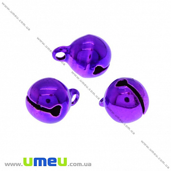Подвеска металлическая Бубенчик, 16х12 мм, Фиолетовый, 1 шт (POD-018047)