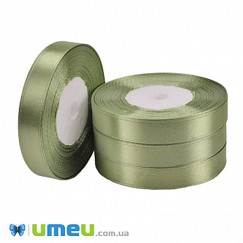 Атласна стрічка, 12 мм, Оливкова (LEN-051030)