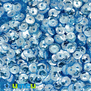 Паєтки Індія круглі грановані, 5 мм, Блакитні, 5 г (PAI-037816)