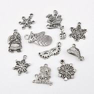 Набір підвісок метал. Новорічний, Темне срібло (POD-060739)