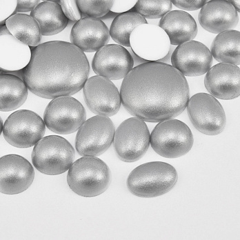 Кабошоны пластиковые, Микс серебристый (KAB-060982)