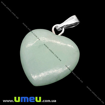 Подвеска Сердце из натурального камня, Амазонит, 24х15 мм, 1 шт (BUS-002881)