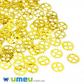 Декоративний елемент Шестерня, 4х4х0,1 мм, Золото (DIF-047139)